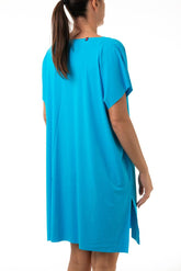 KAFTANO DONNA  CELESTE/BLU CLEO MEDITATION BE BEACH